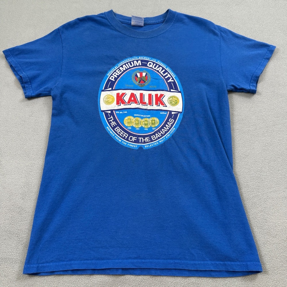 Kalik Beer Shirt S Mens Blue Premium Quality Beer Of The Bahamas Brewery Vintage